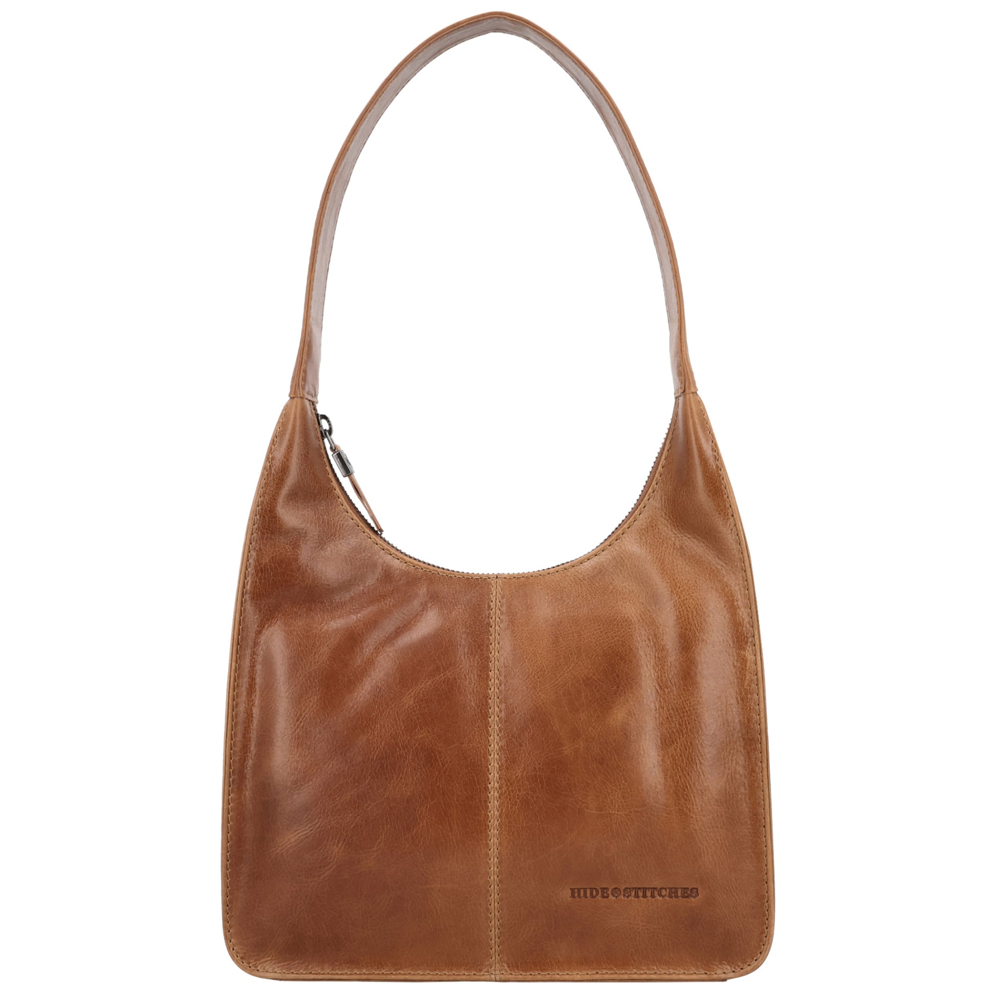 Schultertasche 33x30cm in Cognac mit separatem Umhängeriemen - leder-accessoires.com