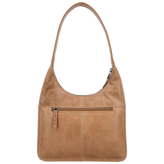 Schultertasche 33x30cm in Taupe mit separatem Umhängeriemen - leder-accessoires.com