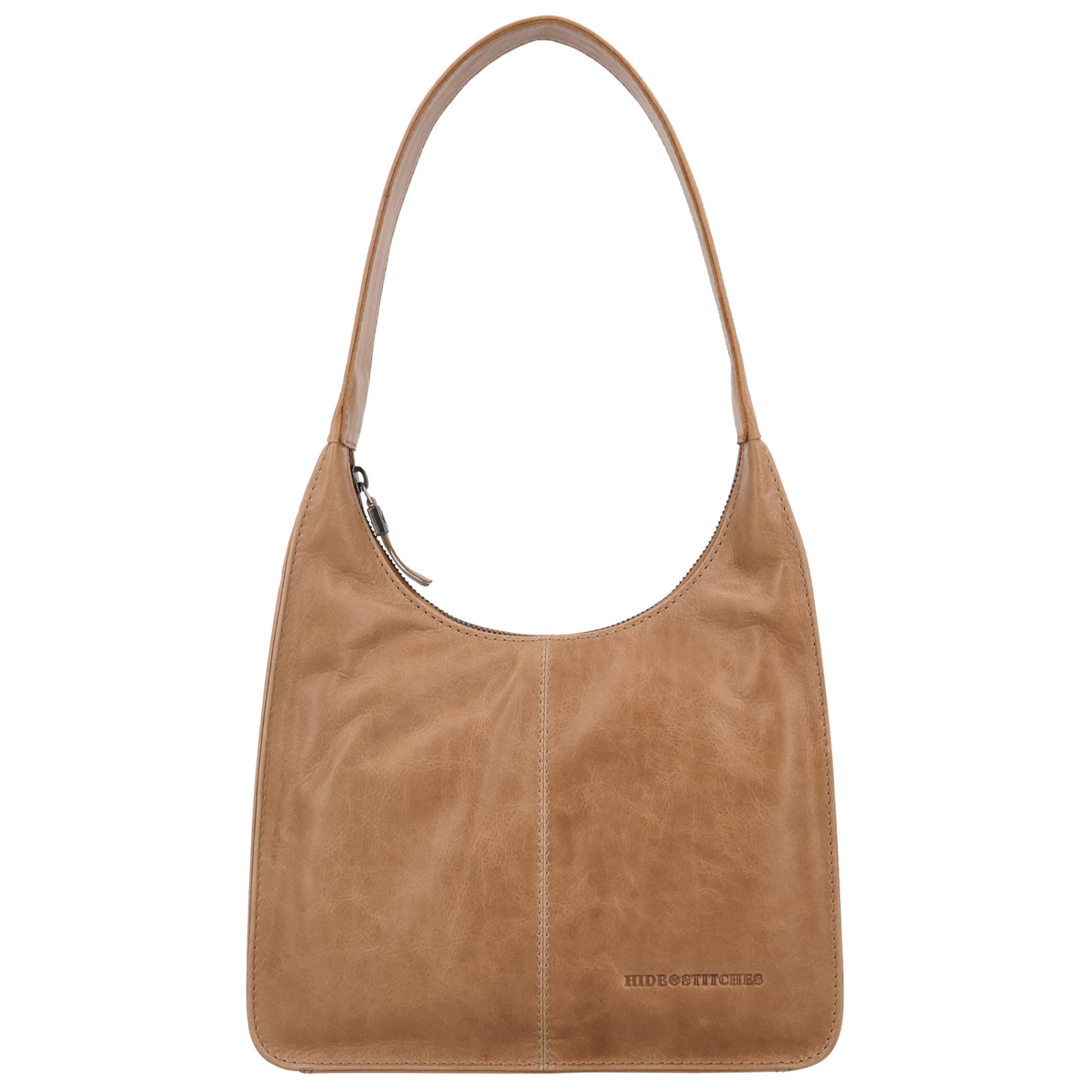 Schultertasche 33x30cm in Taupe mit separatem Umhängeriemen - leder-accessoires.com