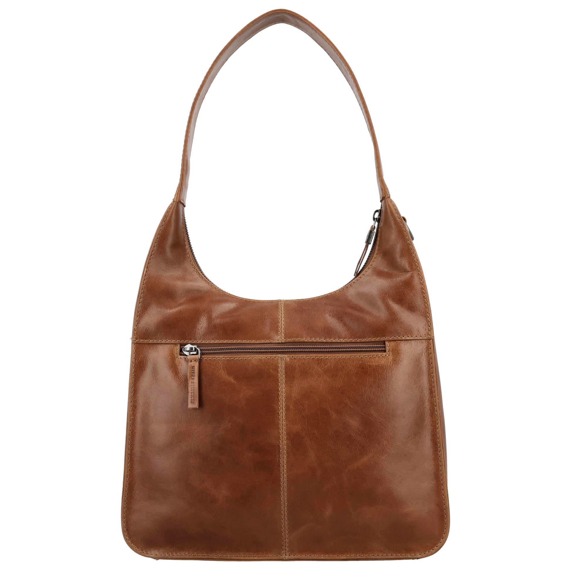 Schultertasche 28x26cm in Braun mit separatem Umhängeriemen - leder-accessoires.com