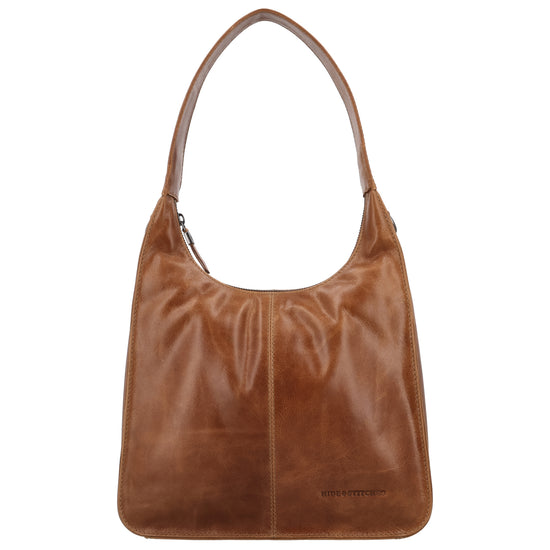 Schultertasche 28x26cm in Braun mit separatem Umhängeriemen - leder-accessoires.com
