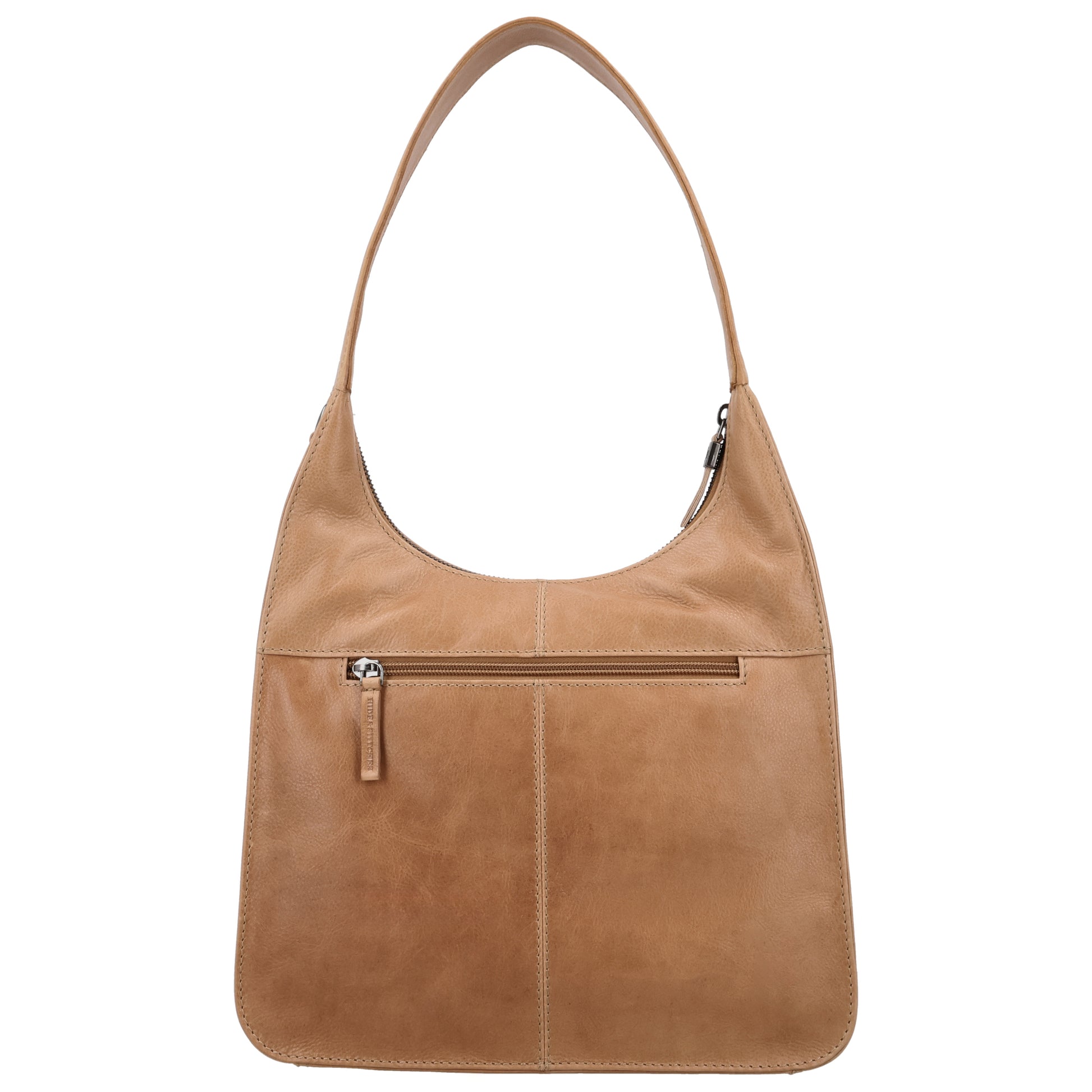 Schultertasche 28x26cm in Taupe mit separatem Umhängeriemen - leder-accessoires.com