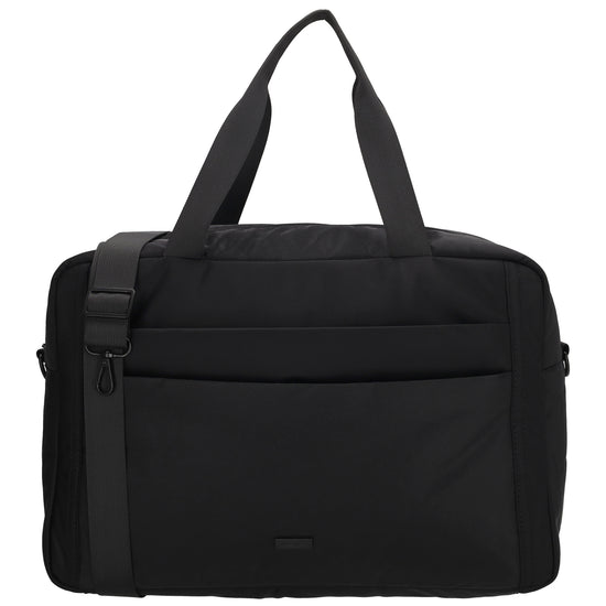 Reisetasche 41 x 28cm in Schwarz mit Aufsteckfunktion - leder-accessoires.com