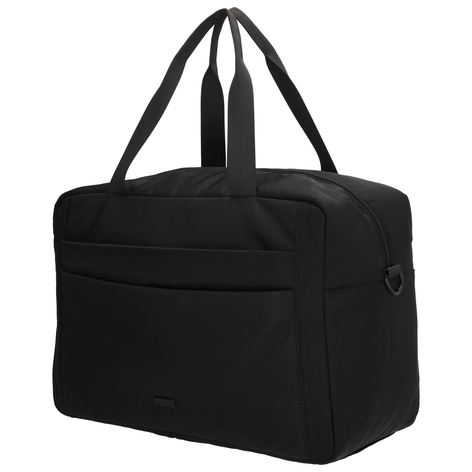 Reisetasche 41 x 28cm in Schwarz mit Aufsteckfunktion - leder-accessoires.com
