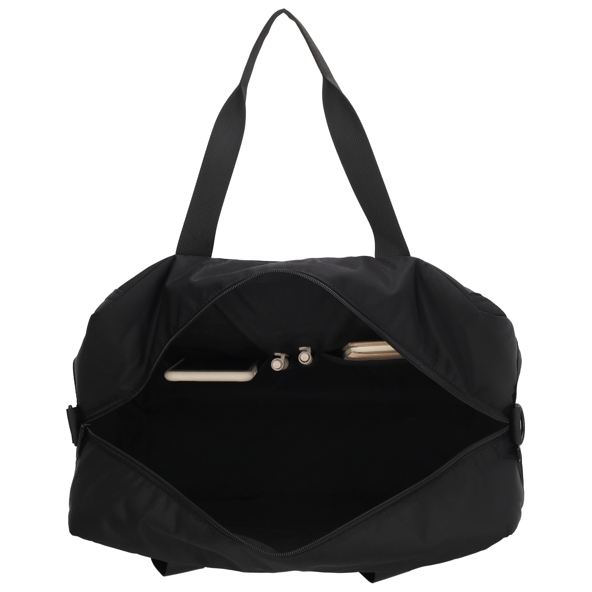 Reisetasche 41 x 28cm in Schwarz mit Aufsteckfunktion - leder-accessoires.com