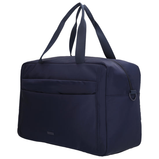 Reisetasche 41 x 28cm in Dunkelblau mit Aufsteckfunktion - leder-accessoires.com
