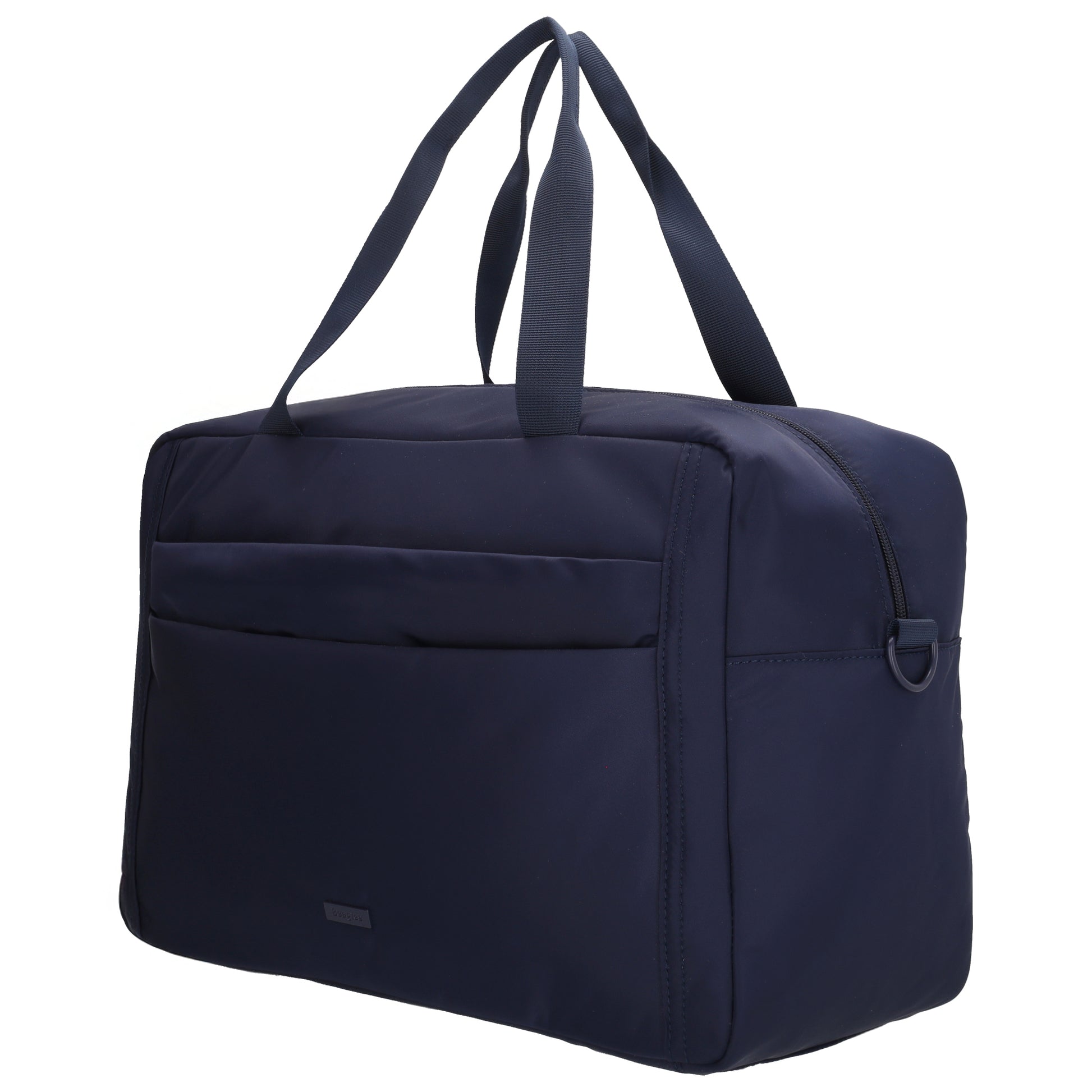 Reisetasche 41 x 28cm in Dunkelblau mit Aufsteckfunktion - leder-accessoires.com