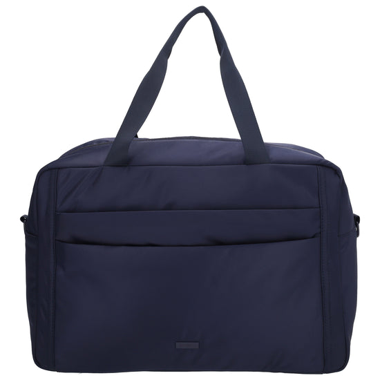Reisetasche 41 x 28cm in Dunkelblau mit Aufsteckfunktion - leder-accessoires.com