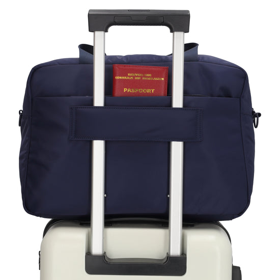 Reisetasche 41 x 28cm in Dunkelblau mit Aufsteckfunktion - leder-accessoires.com