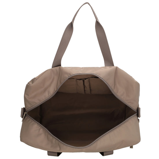 Reisetasche 41 x 28cm in Taupe mit Aufsteckfunktion - leder-accessoires.com