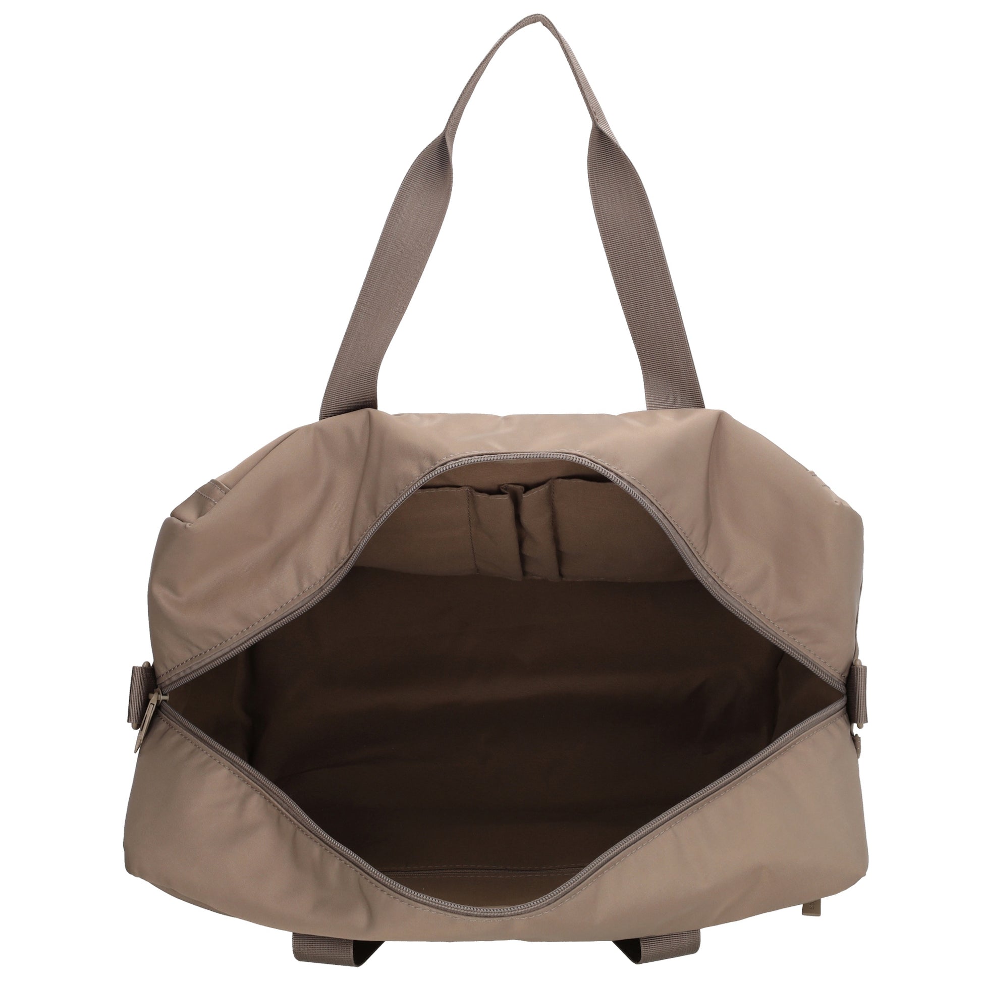 Reisetasche 41 x 28cm in Taupe mit Aufsteckfunktion - leder-accessoires.com
