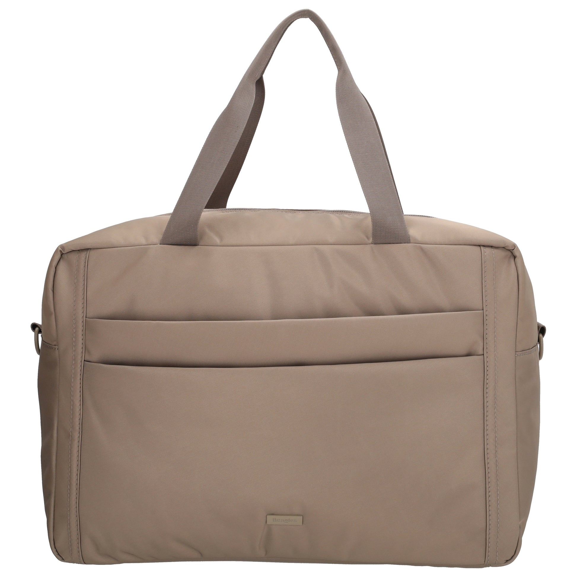 Reisetasche 41 x 28cm in Taupe mit Aufsteckfunktion - leder-accessoires.com