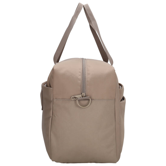 Reisetasche 41 x 28cm in Taupe mit Aufsteckfunktion - leder-accessoires.com