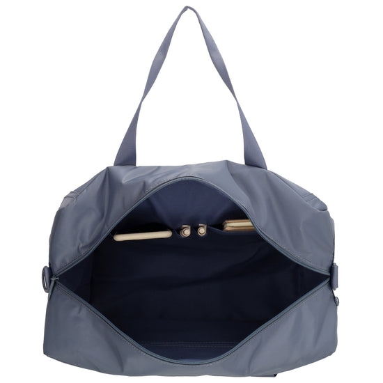 Reisetasche 41 x 28cm in Jeansblau mit Aufsteckfunktion - leder-accessoires.com