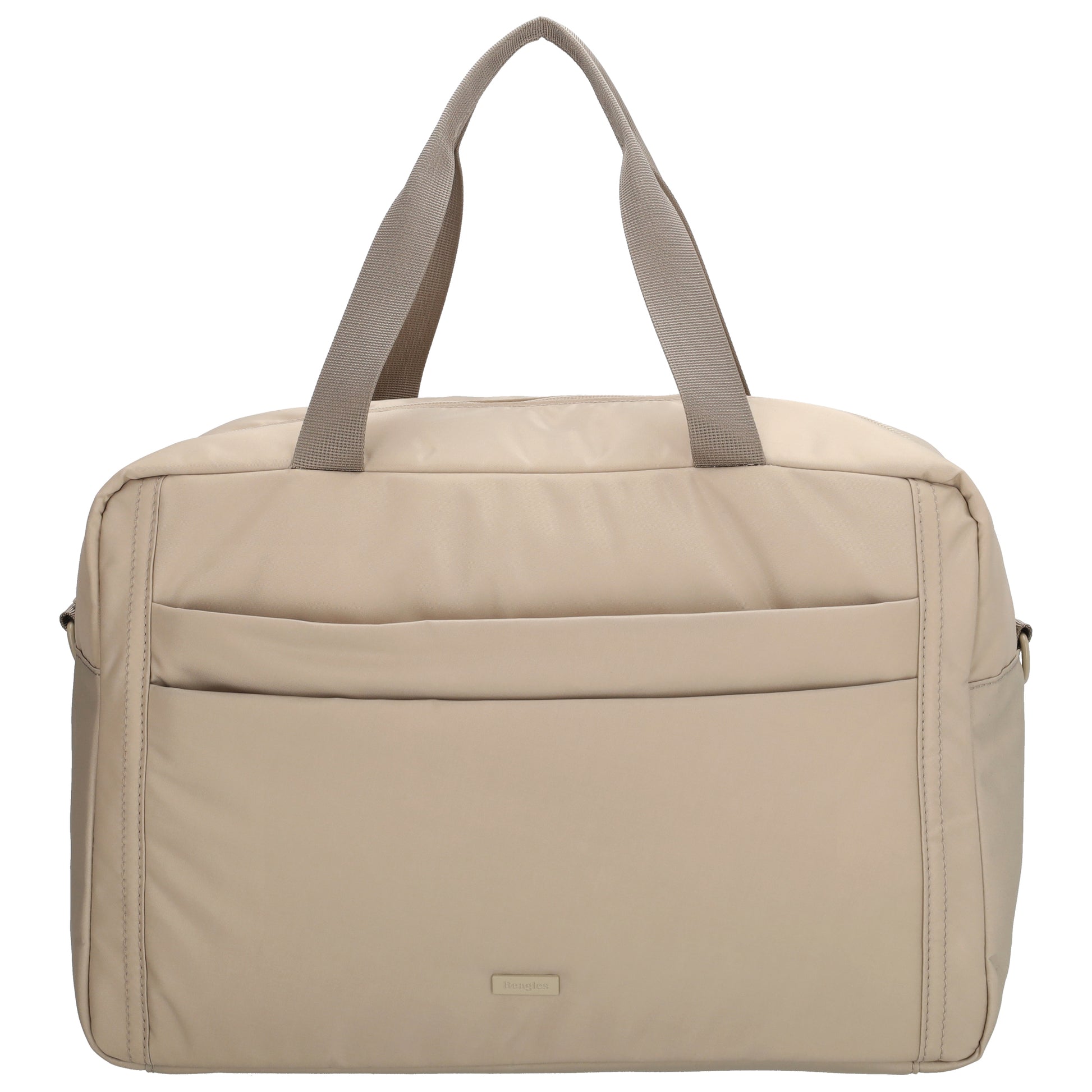 Reisetasche 41 x 28cm in Helltaupe mit Aufsteckfunktion - leder-accessoires.com