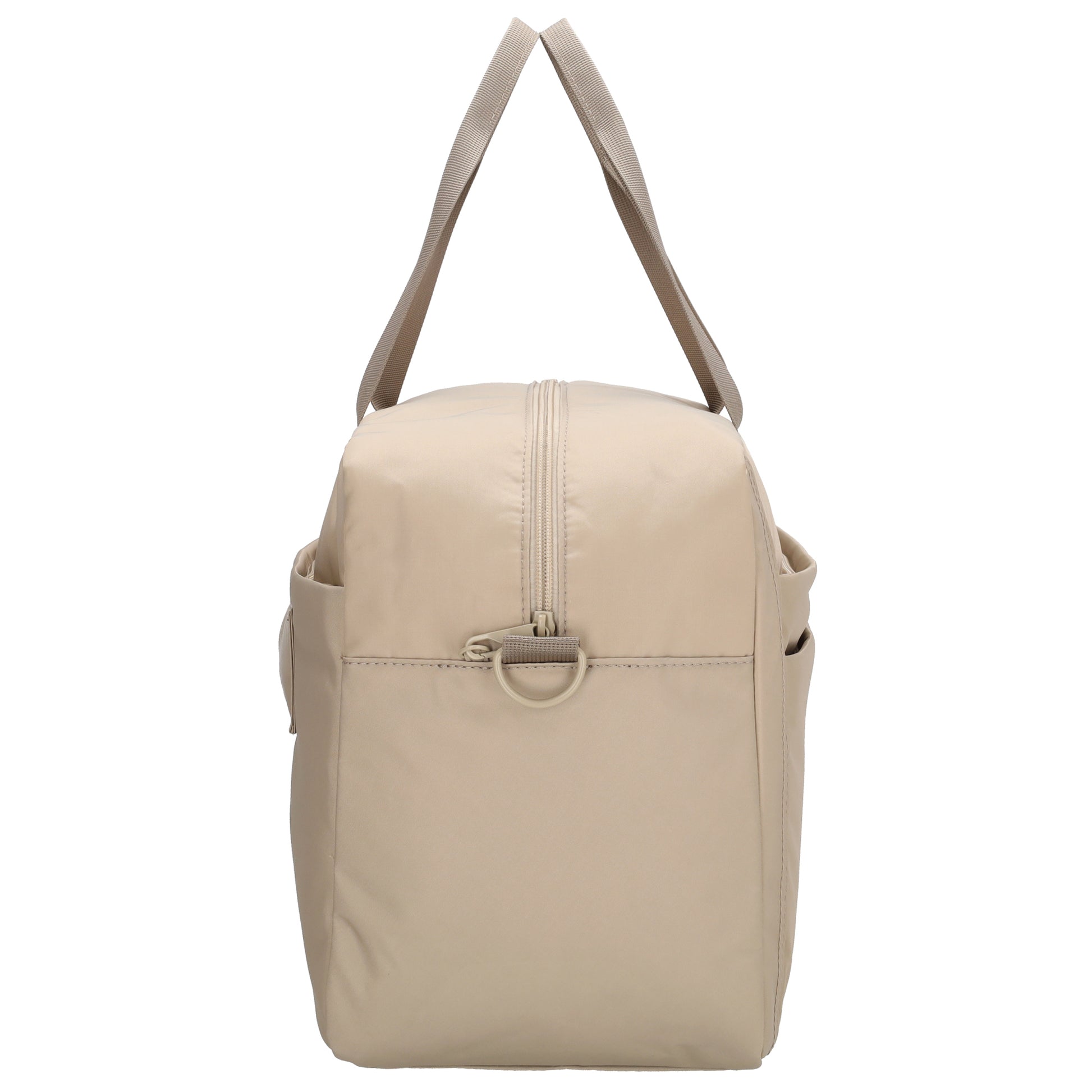 Reisetasche 41 x 28cm in Helltaupe mit Aufsteckfunktion - leder-accessoires.com