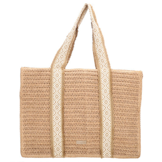 Ibiza Shopper 50x37cm in Natur – der perfekte Begleiter für Sommer, Strand und Freizeit