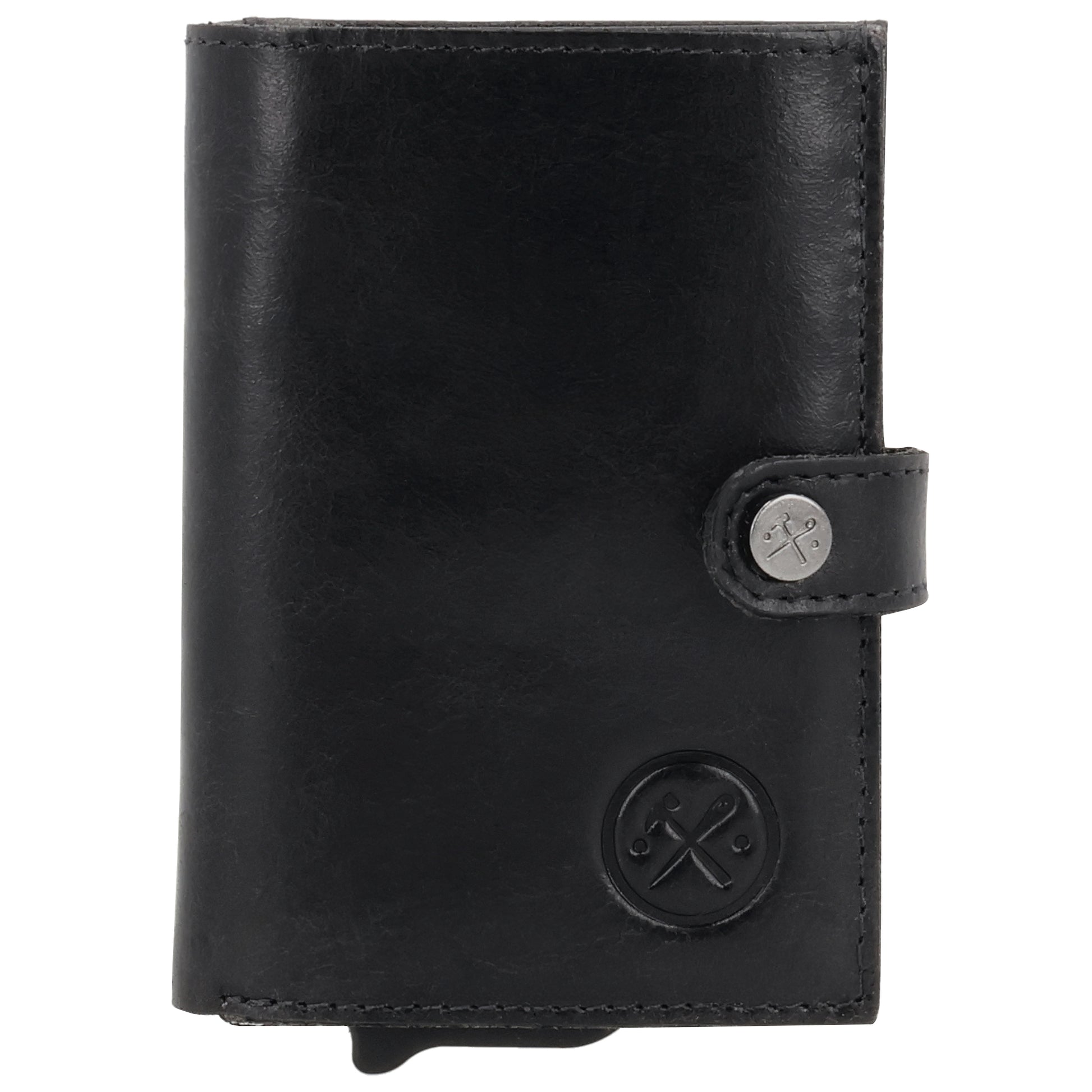 Safety Wallet Schwarz – Kartenhalter Leder mit RFID Schutz - leder-accessoires.com