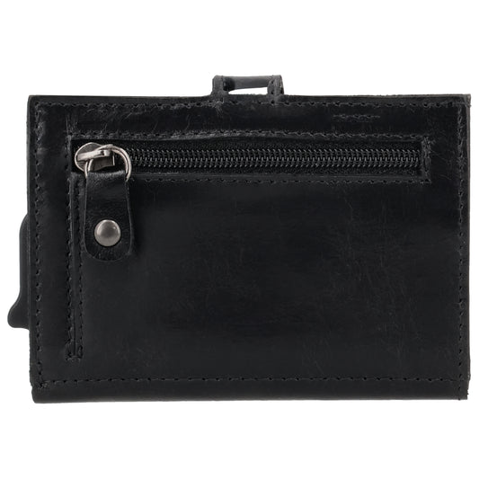 Safety Wallet Schwarz – Kartenhalter Leder mit RFID Schutz - leder-accessoires.com