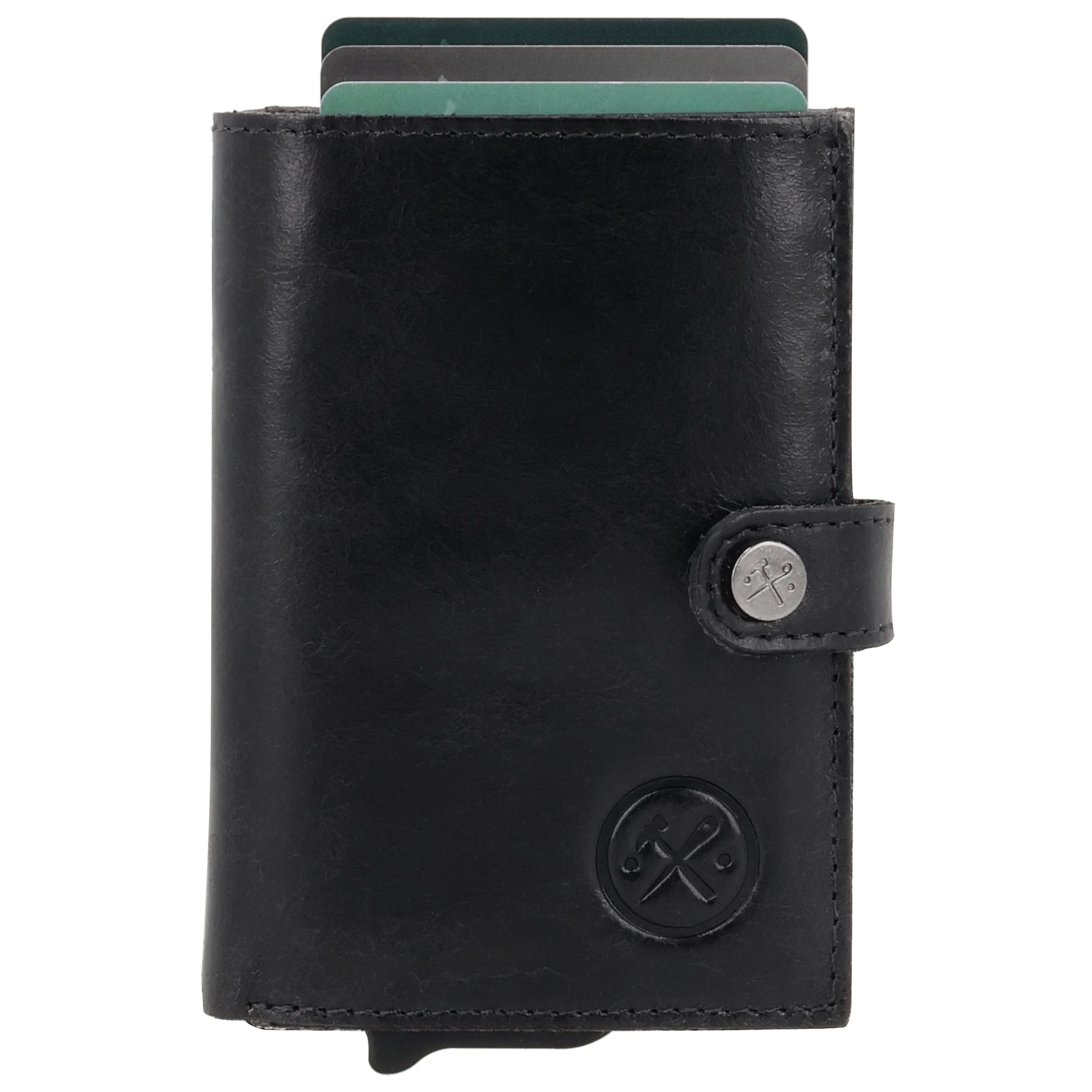 Safety Wallet Schwarz – Kartenhalter Leder mit RFID Schutz - leder-accessoires.com