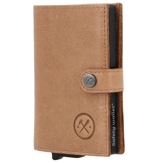 Safety Wallet Natur – Kartenhalter Leder mit RFID Schutz - leder-accessoires.com