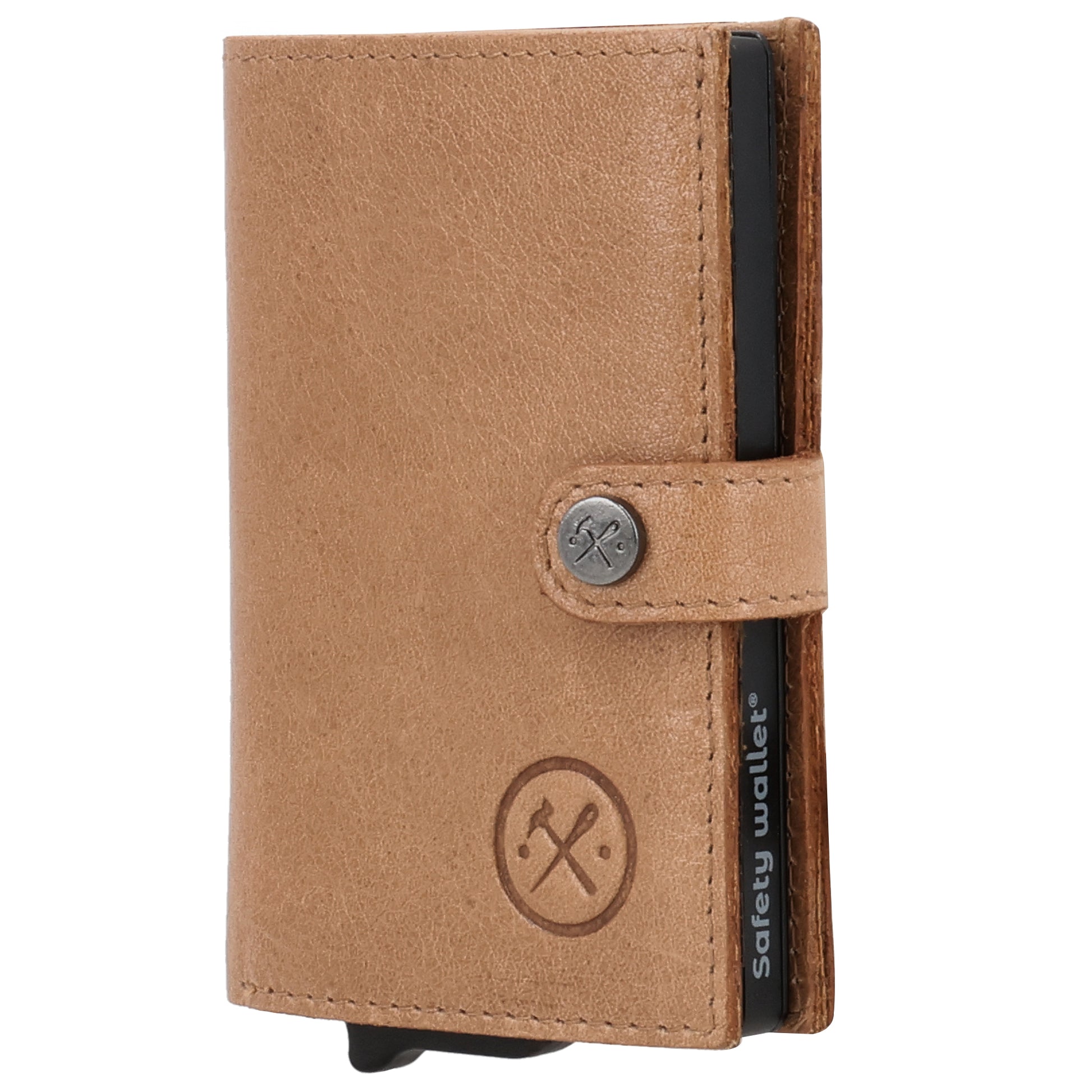Safety Wallet Natur – Kartenhalter Leder mit RFID Schutz - leder-accessoires.com