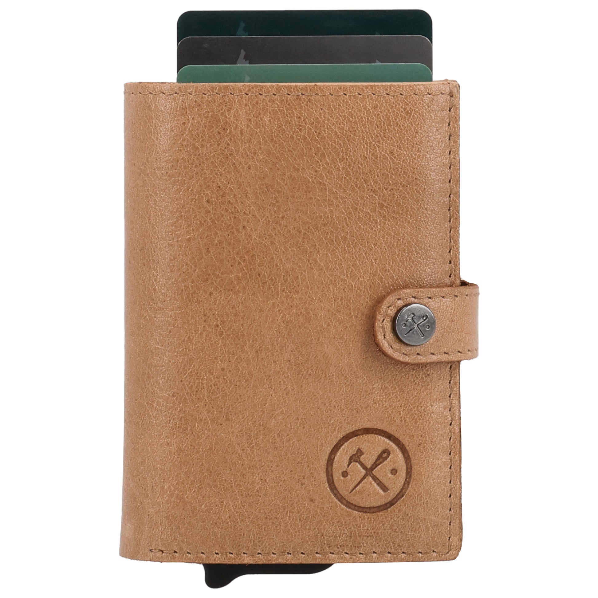 Safety Wallet Natur – Kartenhalter Leder mit RFID Schutz - leder-accessoires.com