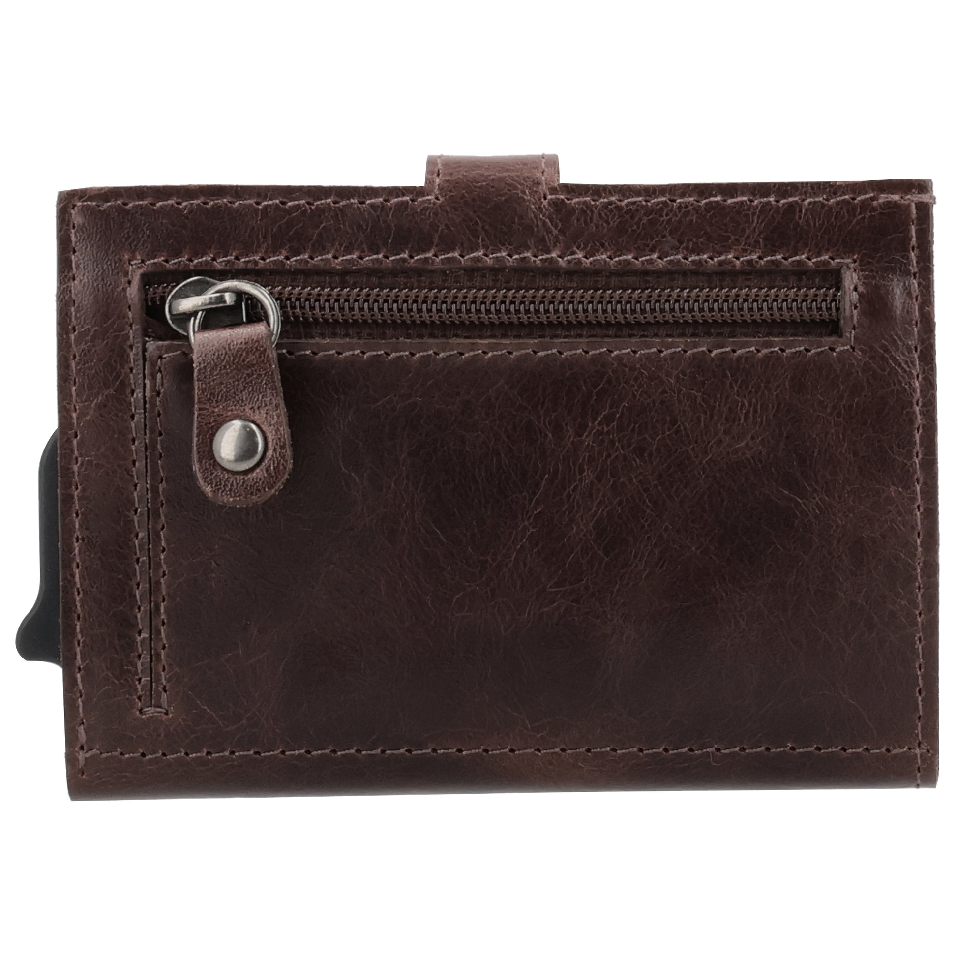 Safety Wallet Dunkelbraun – Kartenhalter Leder mit RFID Schutz - leder-accessoires.com