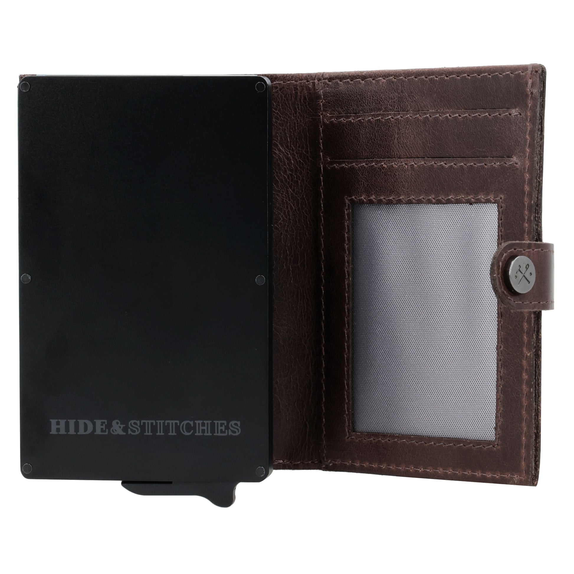 Safety Wallet Dunkelbraun – Kartenhalter Leder mit RFID Schutz - leder-accessoires.com
