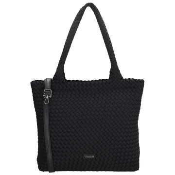 Shopper in Schwarz 43x35cm geflochtene Optik - leder-accessoires.com