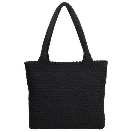 Shopper in Schwarz 43x35cm geflochtene Optik - leder-accessoires.com