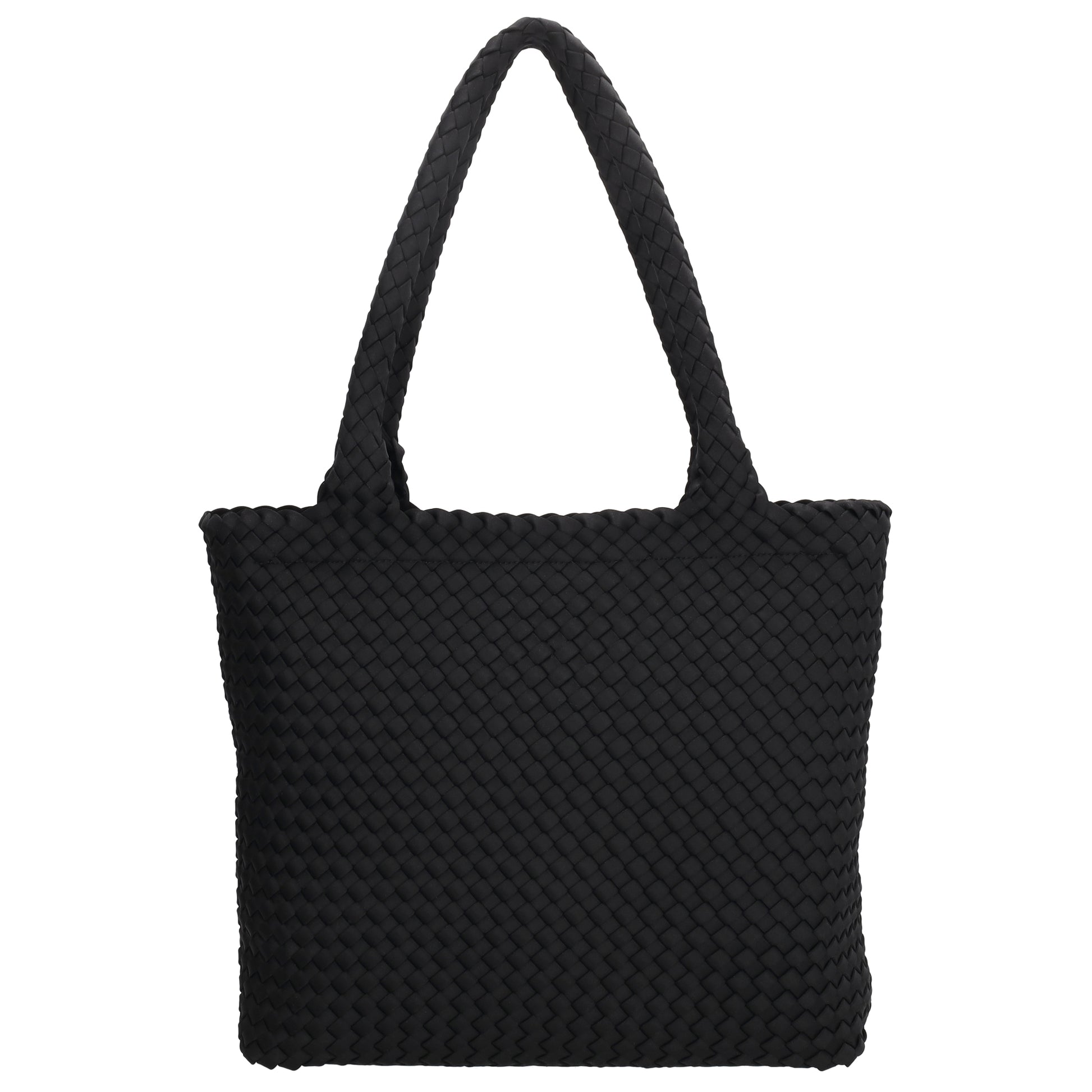Shopper in Schwarz 43x35cm geflochtene Optik - leder-accessoires.com