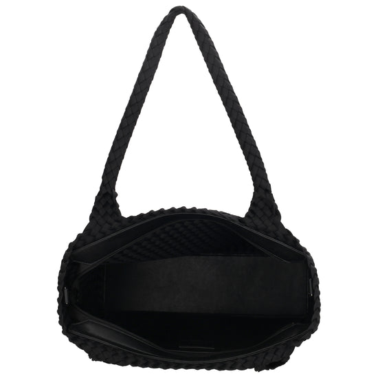 Shopper in Schwarz 43x35cm geflochtene Optik - leder-accessoires.com
