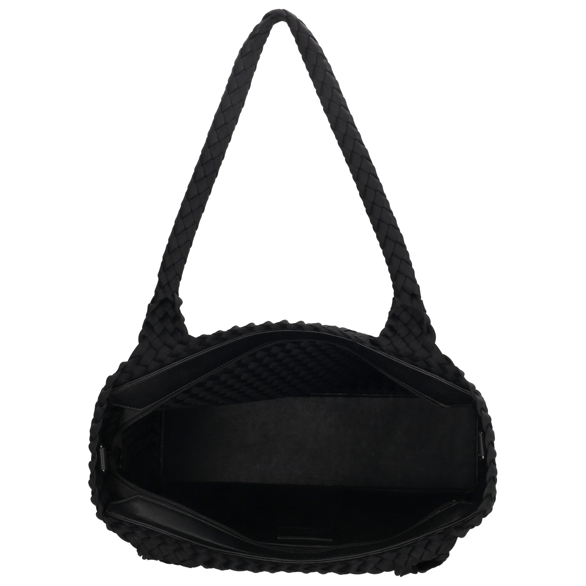 Shopper in Schwarz 43x35cm geflochtene Optik - leder-accessoires.com