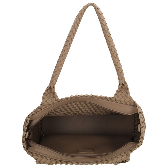 Shopper in Taupe 43x35cm geflochtene Optik - leder-accessoires.com
