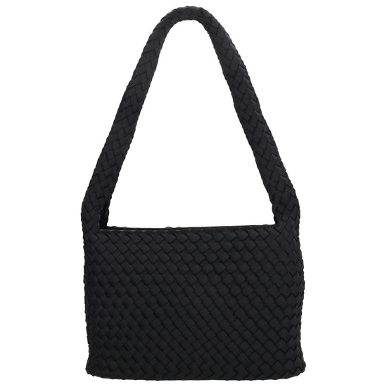 Handtasche in Schwarz 19x30cm geflochtene Optik - leder-accessoires.com