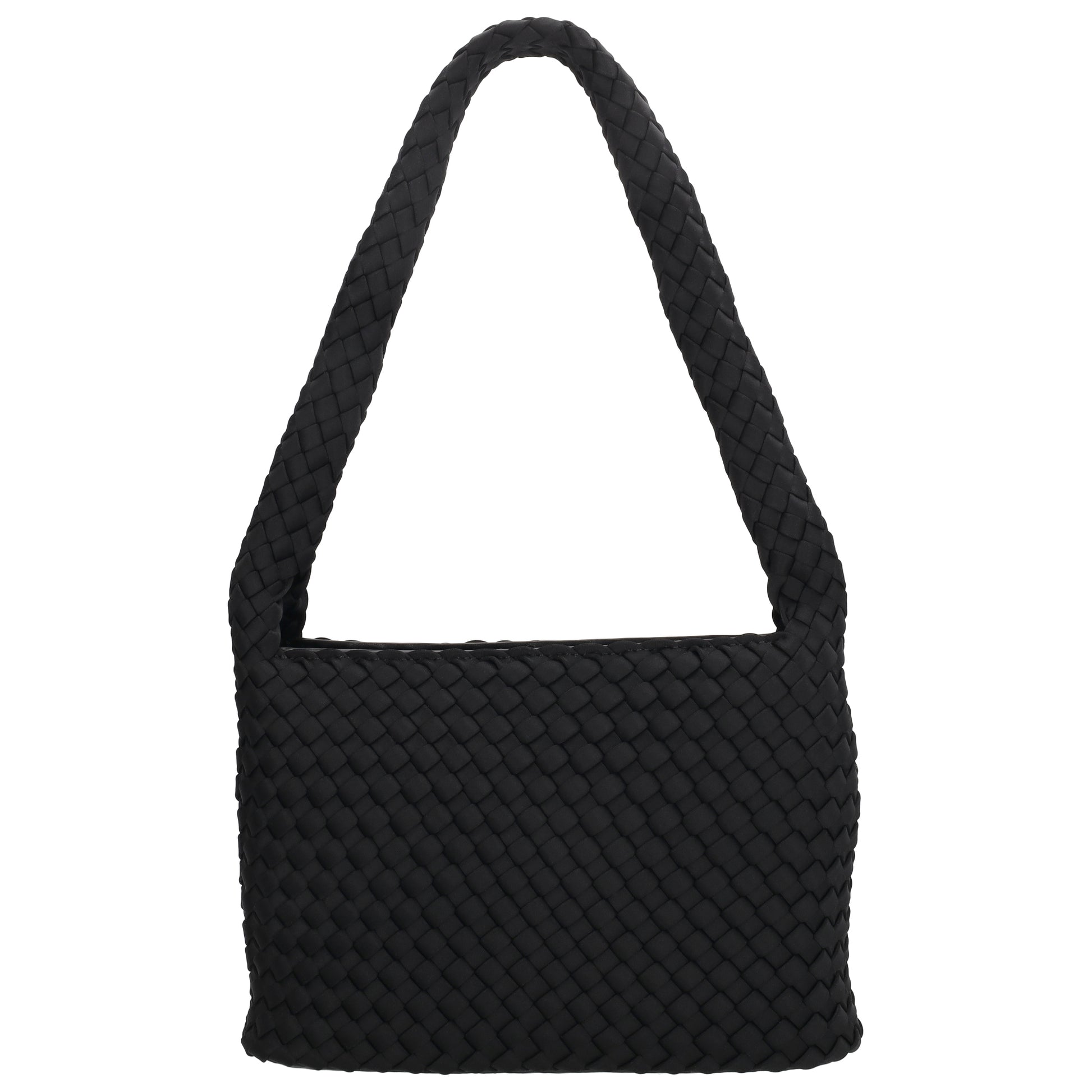 Handtasche in Schwarz 19x30cm geflochtene Optik - leder-accessoires.com