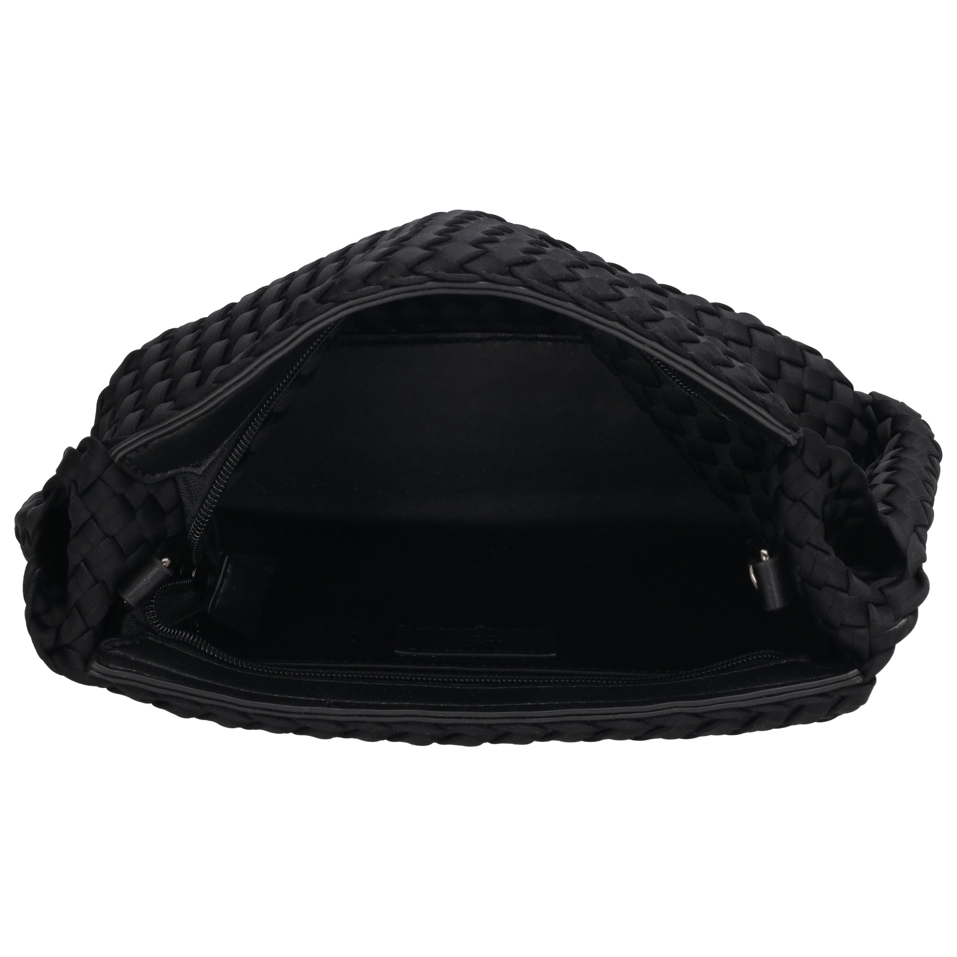 Handtasche in Schwarz 19x30cm geflochtene Optik - leder-accessoires.com