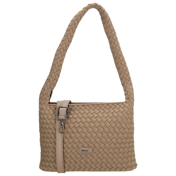 Handtasche in Taupe 19x30cm geflochtene Optik - leder-accessoires.com