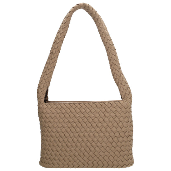 Handtasche in Taupe 19x30cm geflochtene Optik - leder-accessoires.com