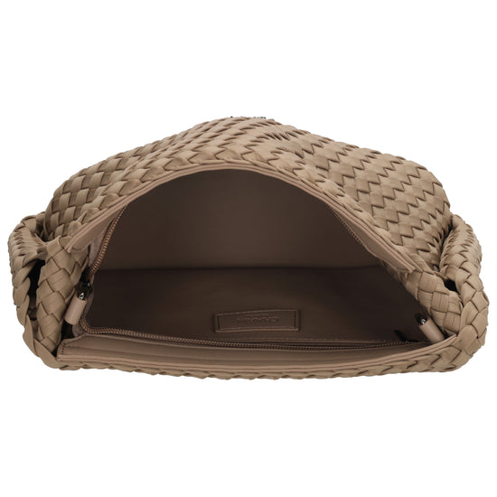 Handtasche in Taupe 19x30cm geflochtene Optik - leder-accessoires.com
