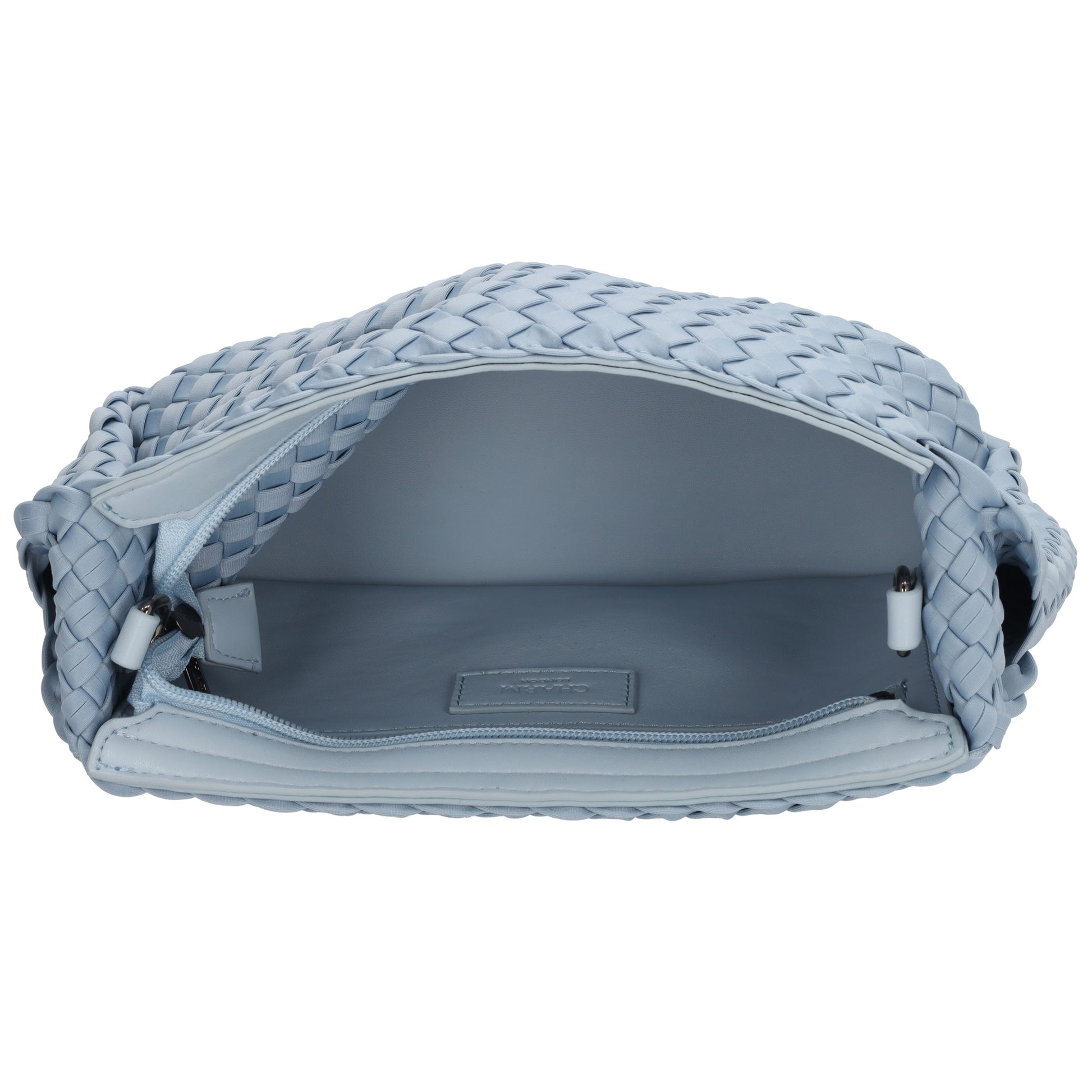 Handtasche in Hellblau 19x30cm geflochtene Optik - leder-accessoires.com