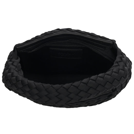 Handtasche in Schwarz 17,5x22cm geflochtene Optik - leder-accessoires.com