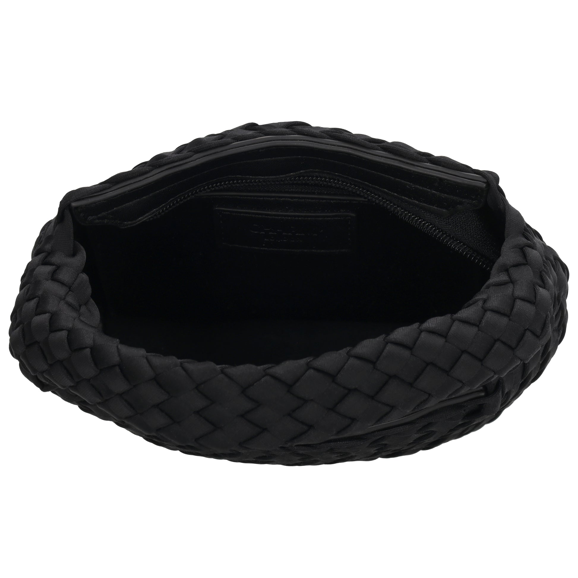 Handtasche in Schwarz 17,5x22cm geflochtene Optik - leder-accessoires.com