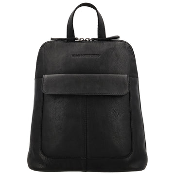 Rucksack 28x28x9cm aus Leder in Schwarz
