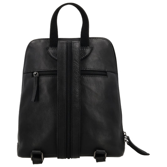 Rucksack 28x28x9cm aus Leder in Schwarz