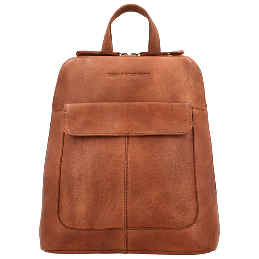 Rucksack 28x28x9cm aus Leder in Cognac