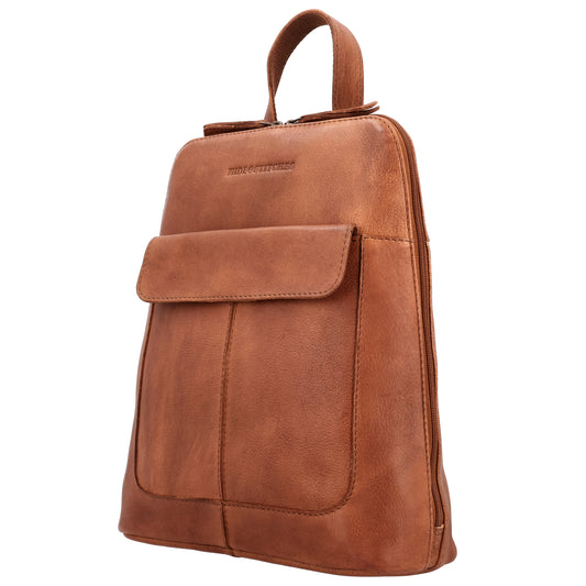Rucksack 28x28x9cm aus Leder in Cognac