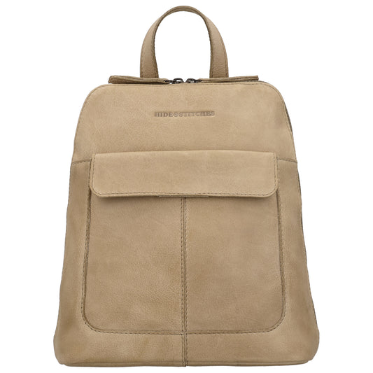 Rucksack 28x28x9cm aus Leder in Sand