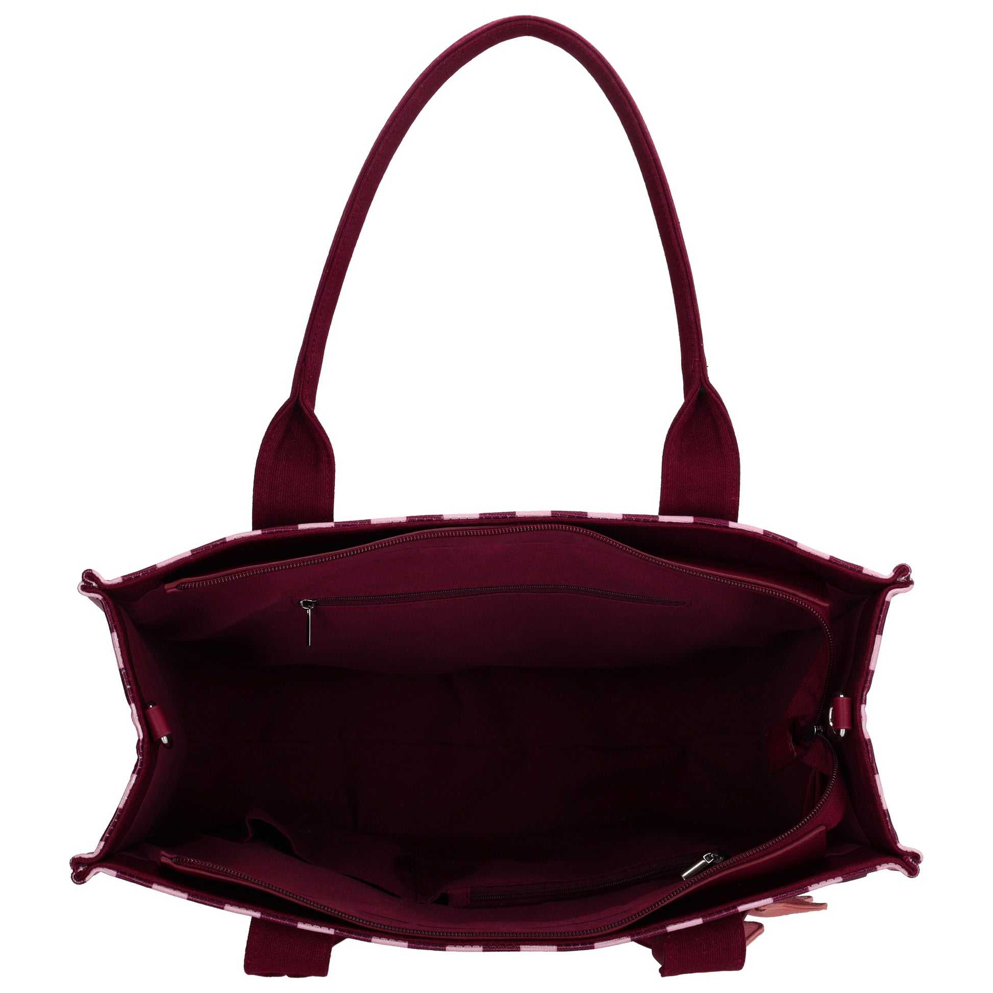 Shopper | Strandtasche 42x33cm Pink gestreift mit Reißverschluss - leder-accessoires.com